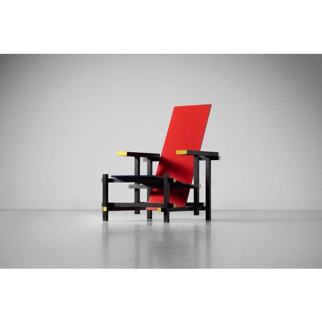 1970s Red and Blue Chair attributed to Gerrit Thomas Rietveld for Gerard VS Groenekan 1975 For Sale - Image 5 of 18