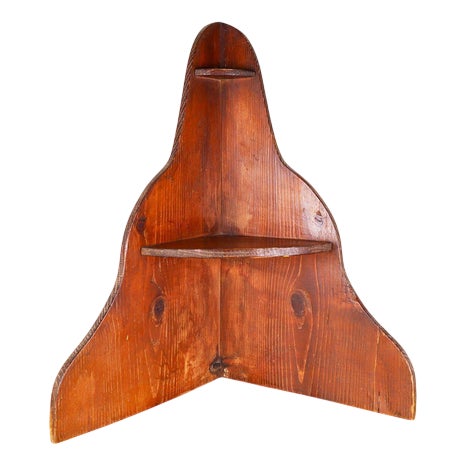 Vintage Wood Corner Shelf For Sale