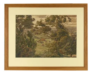 James Walker Tucker, Summer Breeze in the Cotswolds (Horsepools), 1930s, Watercolor