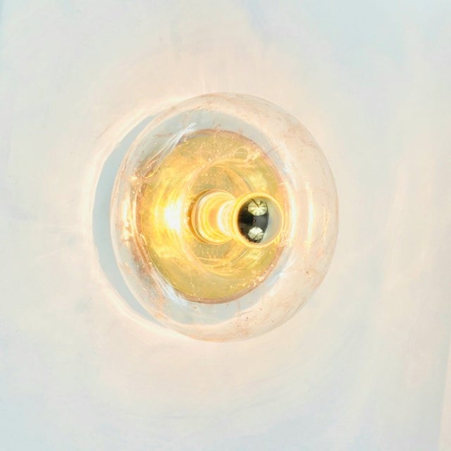 1960s Mid-Century 'Donut' Glass Wall Light/Sconce or Ceiling Light/Flush Mount From Doria, Germany, 1960s For Sale - Image 5 of 10