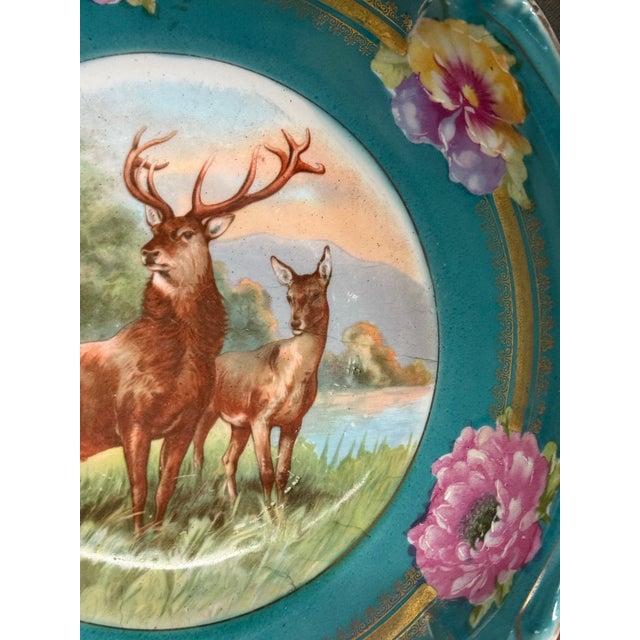 Late 19th Century Fabulous Antique Royal Vienna Deer Dish. 9.5” Wide For Sale - Image 9 of 9