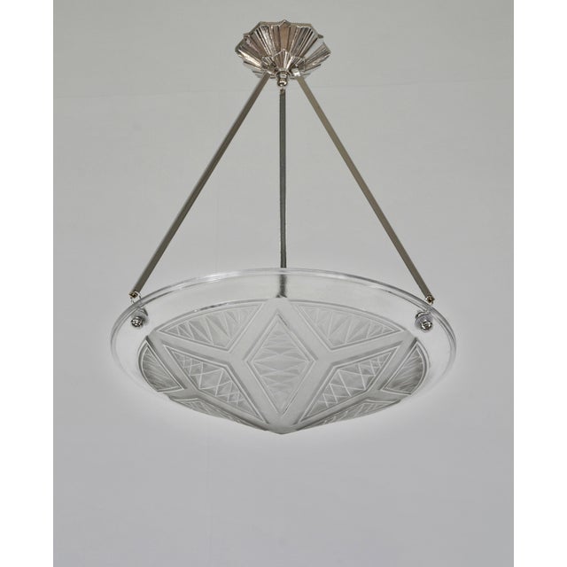 P. Maynadier French Art Deco Pendant Light by Pierre Maynadier 1930 France For Sale - Image 4 of 8