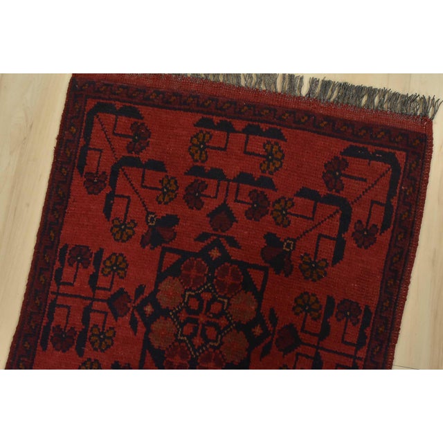 2020s Turkmen Runner 1’10” X 4’10” Red Wool Tribal Hand-Knotted Oriental Rug For Sale - Image 5 of 9
