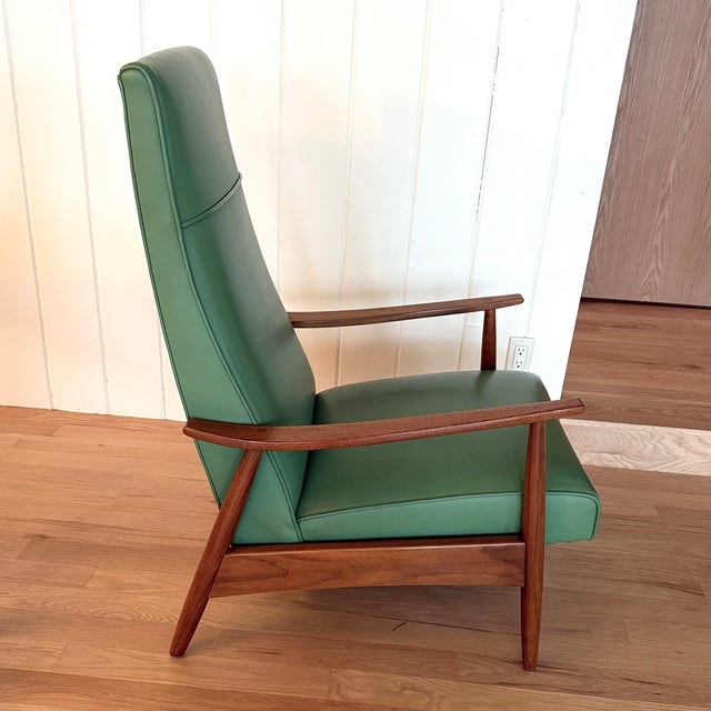 2010s Milo Baughman Recliner 74 Walnut and Leather For Sale - Image 5 of 10