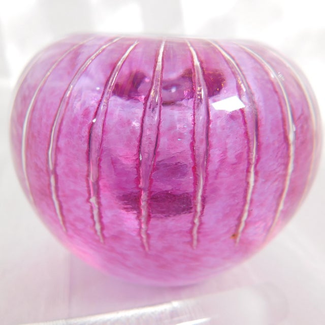 Contemporary Small Pink Bullicante Art Glass Perfume Bottle For Sale - Image 3 of 4