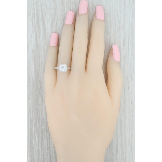 Metal New Beverley K Semi Mount Diamond Halo Engagement Ring 14k Gold Sz 6.5 Princess For Sale - Image 7 of 7