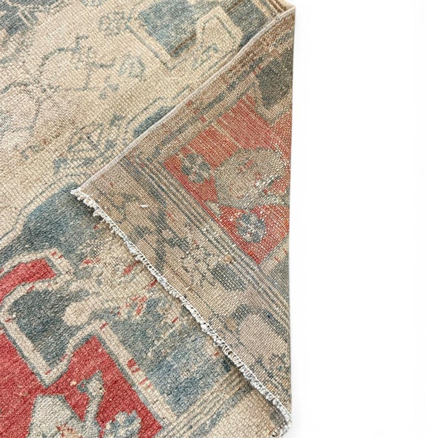 Antique Faded Persian Runner| Medallion Design | 3x9 For Sale - Image 4 of 4