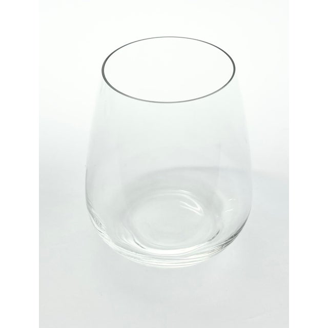 2010s Luigi Bormioli “Crescendo” Set of 5 Stemless Wine Glasses Signed For Sale - Image 5 of 6