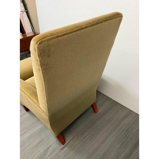 Olive John Hutton for Donghia Olive Mohair Chair + Ottoman, Set For Sale - Image 8 of 15