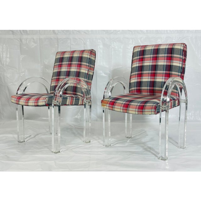 Mid-Century Modern His & Hers Lucite Armchairs by Charles Hollis Jones, Signed & Dated 1972 For Sale - Image 3 of 18