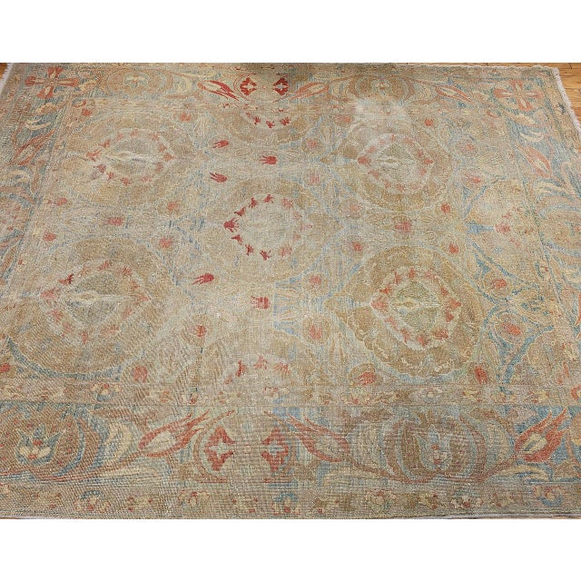 Vintage Turkish Oushak Rug, Hand-Knotted Wool, Allover Floral Design, 9' x 12' For Sale In Chicago - Image 6 of 18