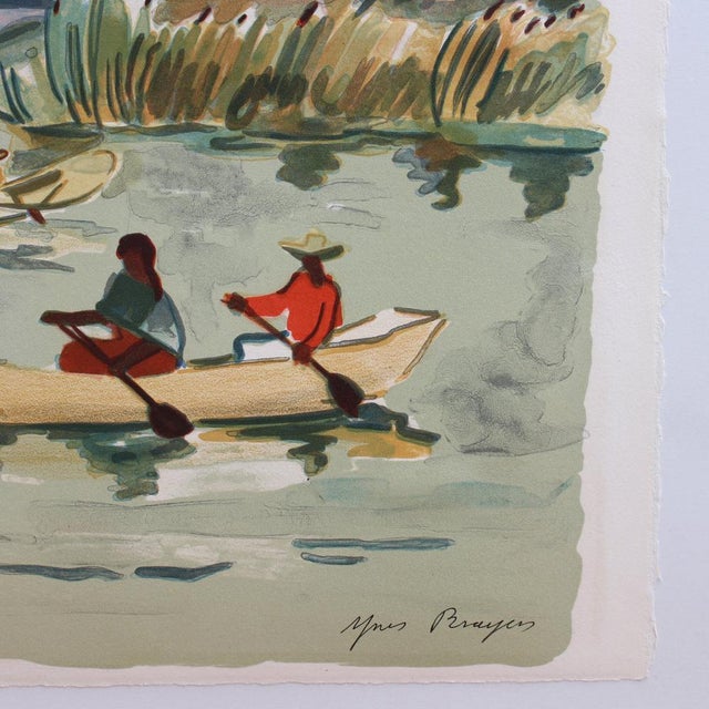 Yves Brayer, Mexican Fishermen in Lake Patzcuaro, Lithograph, 1963, Framed For Sale - Image 10 of 18
