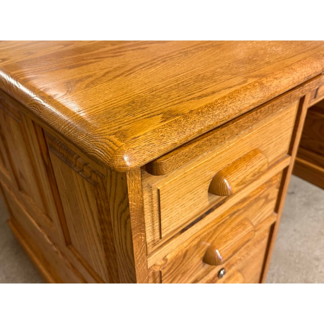Brown Noriega Furniture Smith Oak Executive Desk, Vintage For Sale - Image 8 of 12