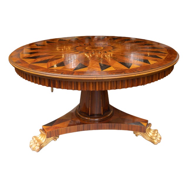 Vintage Italian Parquetry Center Table For Sale