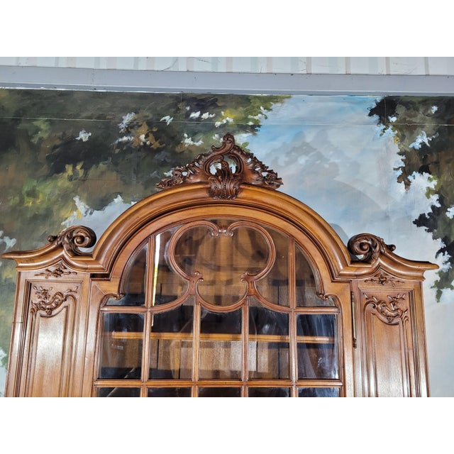 Louis XV Style Walnut Bookcase, 1930s For Sale - Image 6 of 13