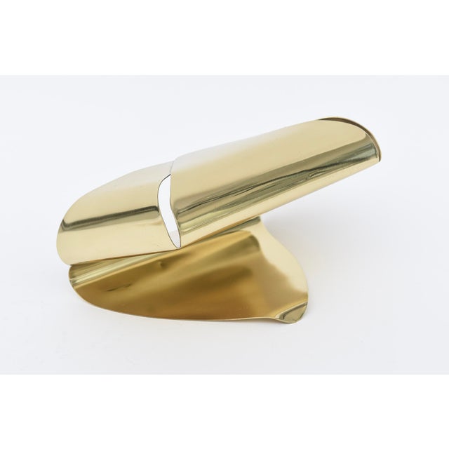 Vintage Italian Brass Envelope Letter Box Desk Accessory 1960's For Sale - Image 10 of 10