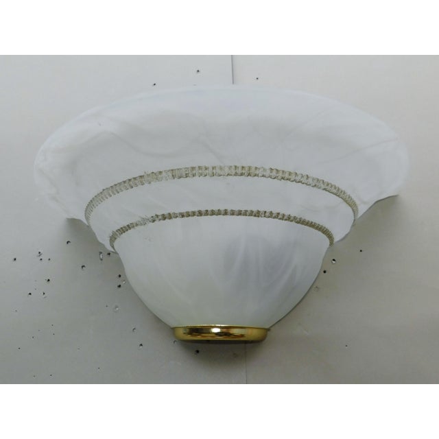 1970s 1970s Italian Milky White Uplight Sconces, a Pair For Sale - Image 5 of 9