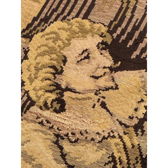 Mid-Century French Jacquard Tapestry with Gallant Tavern Scene, 1950s For Sale - Image 15 of 18