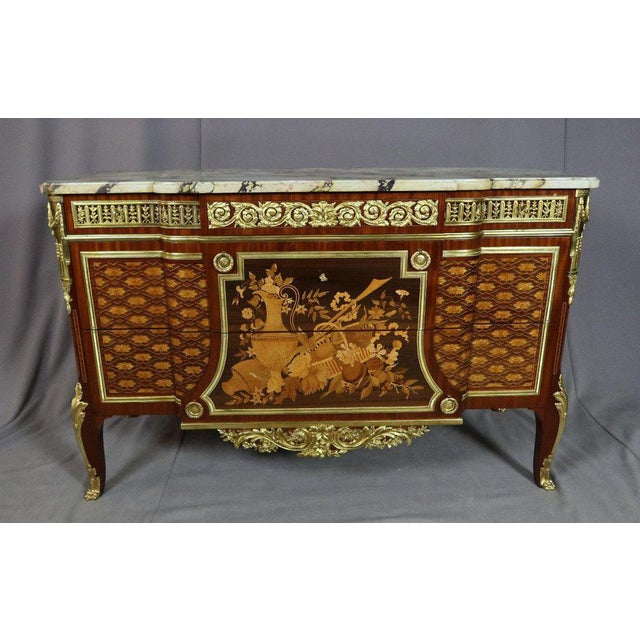 Marquetry Dresser After Riesener, 20th Century For Sale - Image 11 of 13
