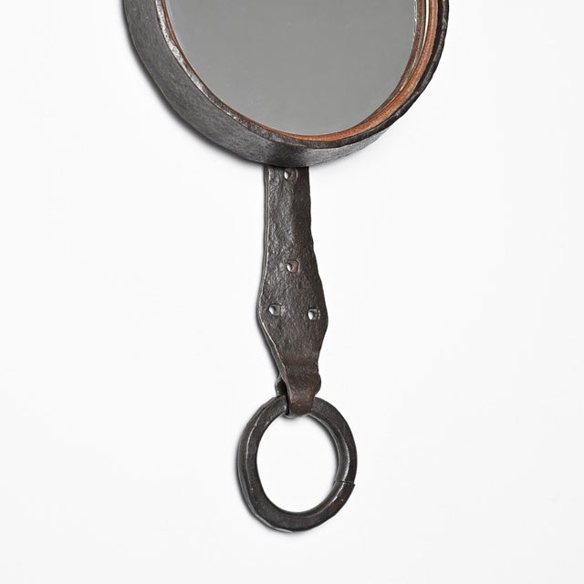 Gray Wrought Iron Mirror by Léopold Gest, France, 1970 For Sale - Image 8 of 12
