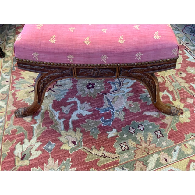 Brown 20th Century Neoclassical Paw Foot Detail Footstool For Sale - Image 8 of 12