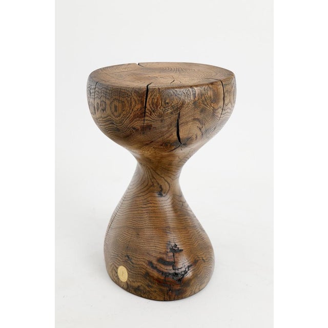 Oak Wood Sculptural Side Table by Logniture For Sale - Image 11 of 17