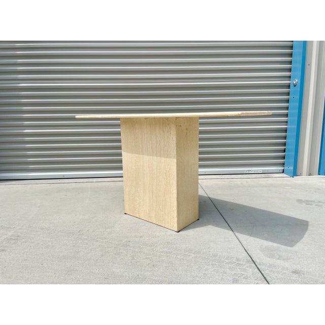 1970s Vintage Italian Marble Console Table For Sale In Los Angeles - Image 6 of 13