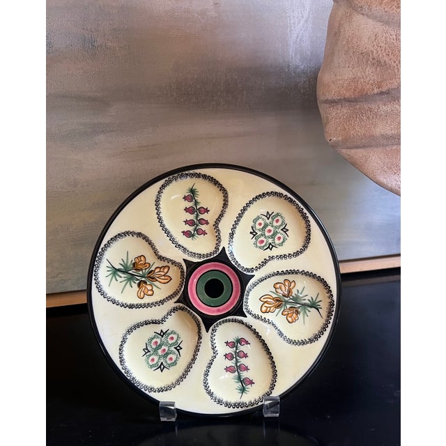 Mid Century Quimper French Oyster Plate For Sale In San Francisco - Image 6 of 8