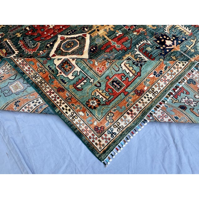Hand-Knotted Afghan Kazak Chobi Wool Area Rug - 8'8" X 11'10" For Sale - Image 17 of 18