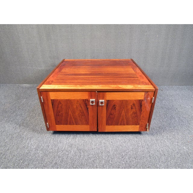 Wood Charming Midcentury Rosewood Coffee Table For Sale - Image 7 of 12