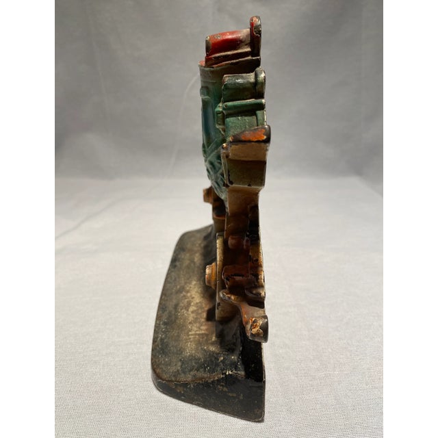 Metal 1930s Metal Western Stagecoach Door Stop With Original Paint- Made in Usa -1930 For Sale - Image 7 of 11