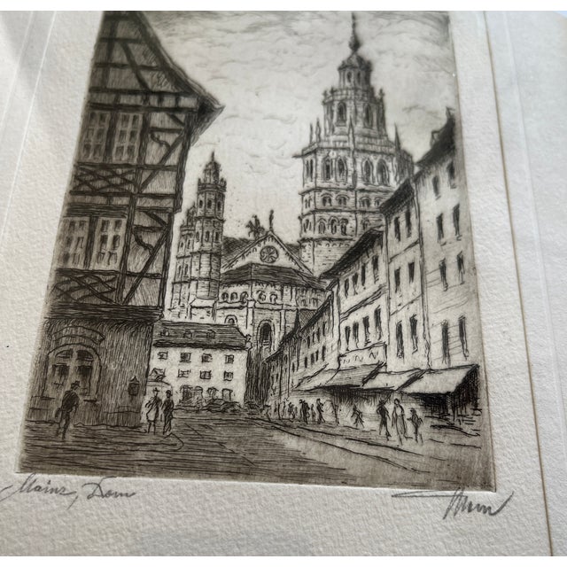 1920s Atributed to Hans Kohl, Mainz, Dom, 1920, Etching For Sale - Image 5 of 8