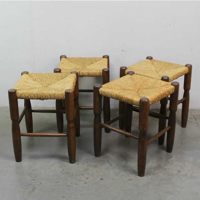 Brutalist Stools, 1960s, Set of 4, in Good conditions. Designed 1960 to 1969