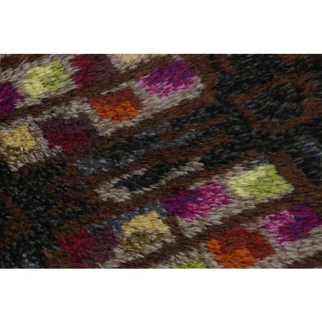 Mid-Century Modern Vintage Swedish Rya Runner With Polychromatic Geometric Mosaic - Rug & Kilim For Sale - Image 3 of 7