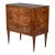Italian Mid-Century Burl Walnut Four-Drawer Chest With Black Glass Top For Sale
