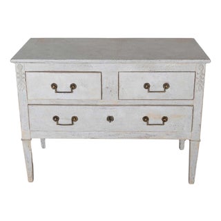 French Painted Chest of Drawers with Brass Pulls, circa 1920 For Sale