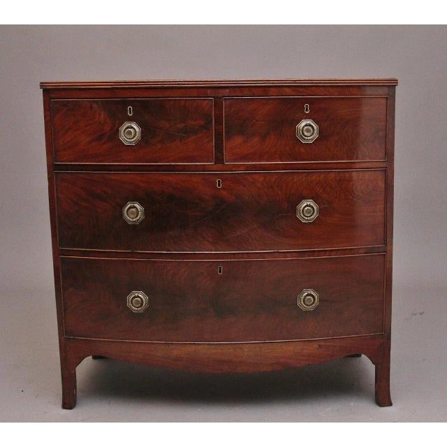 Antique Flame Mahogany Bowfront Chest, 1820 For Sale - Image 12 of 12
