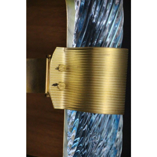 Sky Blue Twisted Photo Frame in Murano Glass and Brass, 2000 For Sale - Image 4 of 9
