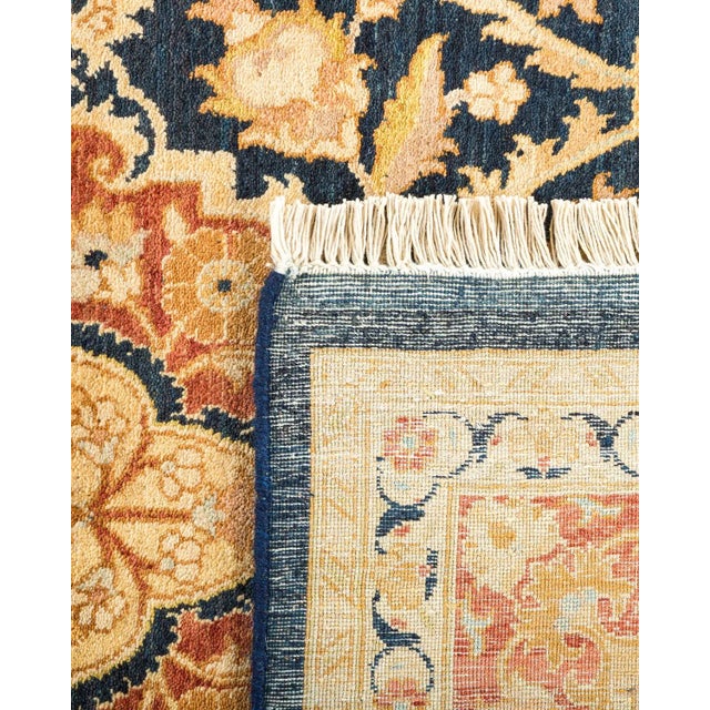 1990s Vintage Moroccan Hand Knotted Wool Area Rug, Navy Blue - 6'2" X 9'0" For Sale - Image 5 of 9