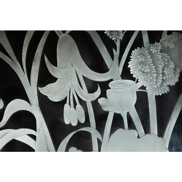 Pair of American Art Deco Revival Etched Frosted Glass Doors by Dennis Abbe For Sale - Image 17 of 18