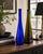 Contemporary Pair of Tall Sculptural Art Glass Bottles in Cobalt Blue & Olive Green For Sale - Image 3 of 3