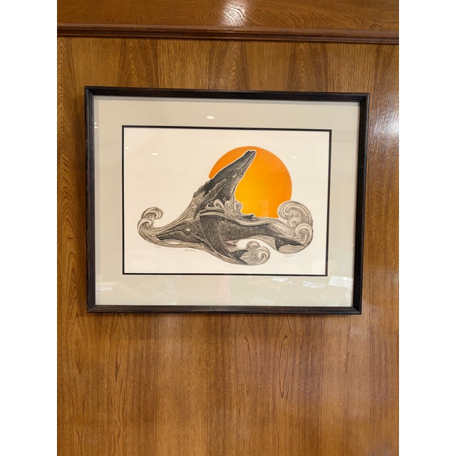 Printmaking Materials j.d. Mayhew Gray Whales and Kelp 1983 Limited Edition Etching Print, Signed and Numbered For Sale - Image 7 of 10