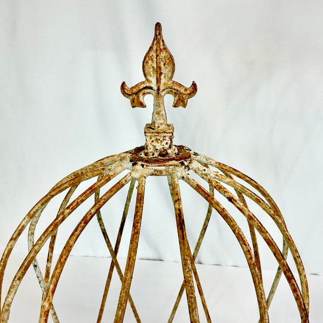 1960s Vintage French Art Deco Fleur De Lis Garden Topiary Trellises - A Pair For Sale - Image 6 of 14