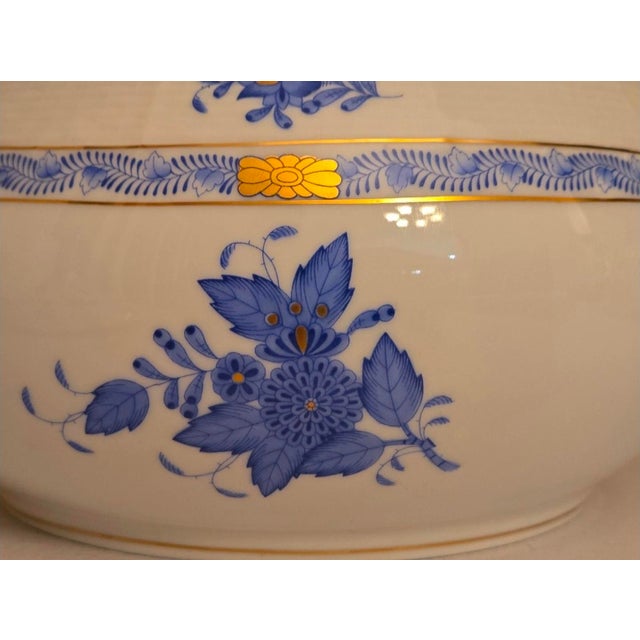 Rare Herend Chinese Bouquet Blue Tureen With Lid Anniversary Edition Beautiful For Sale - Image 12 of 12