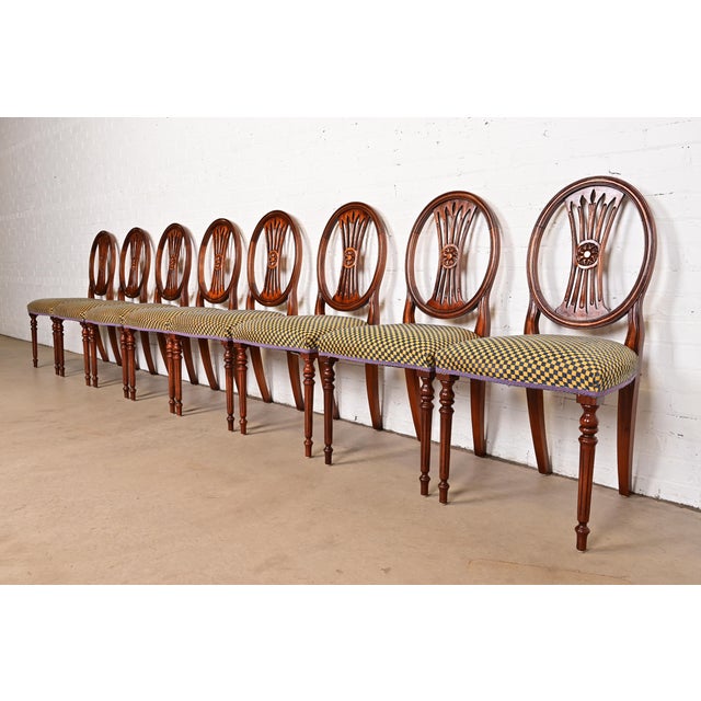 French Regency Louis XVI Carved Mahogany Dining Chairs by Bevan Funnell, Set of Four For Sale - Image 13 of 14