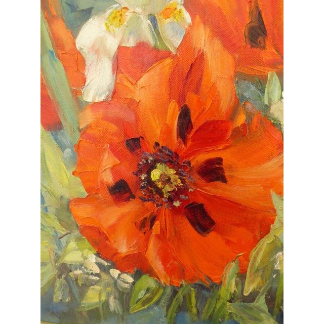 Elizabeth Davies, Still Life with Flowers, 1980, Oil on Canvas For Sale - Image 11 of 17