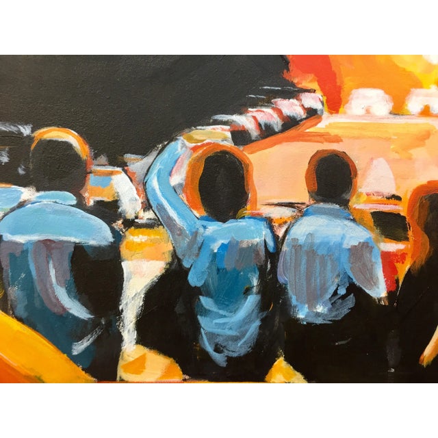 Figures at Manhattan Henge Sunset New York City by Leading British Urban Artist, 2014 For Sale - Image 6 of 13