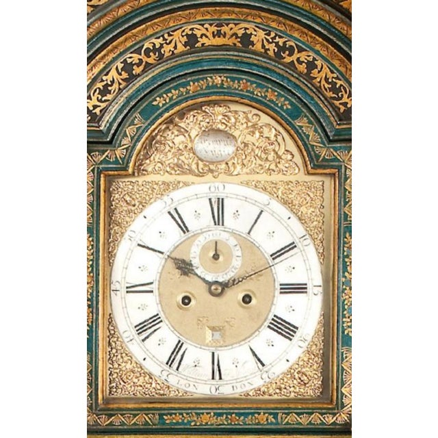 Gilt-Lacquer Longcase Clock by William Kipling, London, 1720 For Sale - Image 3 of 18