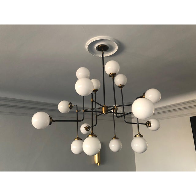 Restoration Hardware Bistro Globe Milk Glass 16Light Chandelier Chairish