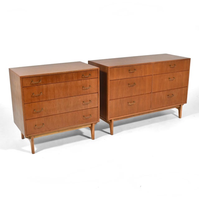 Brass Torben Strandgaard Danish Teak Dressers (Pair) For Sale - Image 8 of 8